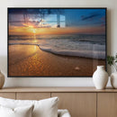 Sunset and Beach at Night Wall Art Canvas Print