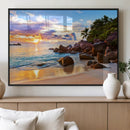 Tropical Island Beach Sunset Canvas Print