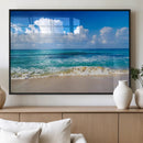 Tropical Beach 3-Panel Canvas Wall Art – Serene Ocean Waves