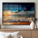 Golden Hour Sunset Over Ocean Waves Wall Art Canvas Print | by MyGreatCanvas | Canvas Wall Art Prints | Photo Prints & Wall Decor