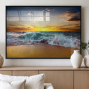Golden Sunset Ocean Waves Wall Art Canvas Print – Multi