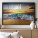 Golden Sunset Ocean Waves Wall Art Canvas Print – Multi