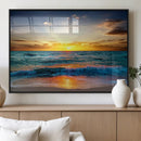 Vibrant Ocean Sunrise Over Golden Beach Waves, Giclee Canvas by MyGreatCanvas | Canvas Wall Art Prints | Photo Prints & Wall Decor