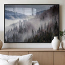 Beautiful Rising Fog in Winter Mountain Landscape- Framed