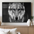 Black and White Wild Wolf Wall Art Canvas Print