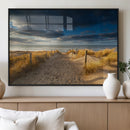 Ocean Beach Dark Clouds Wall Art Canvas Print