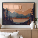 Modern Boho Sunset Canvas Print, Mountain Landscape Triptych