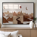 Boho Wall Art Canvas Print Set Mid-Century Prints Bohemian