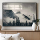 Large Foggy Mountain Forest Wall Art Canvas Print | Misty
