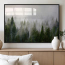 Misty Pine Forest Wall Art Canvas Print | 3 Panel Green by MyGreatCanvas | Canvas Wall Art Prints | Photo Prints & Wall Decor