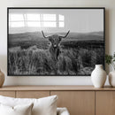 Black and White Highland Cow Canvas Wall Art, Longhorn by MyGreatCanvas | Canvas Wall Art Prints | Photo Prints & Wall Decor