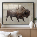 Buffalo Wall Art, Western Bison Canvas Print, Rustic Buffalo