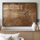 Tree Ring Canvas Art, Rustic Wood Grain Wall Art, Tree Slice