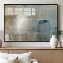 Abstract Blue and Beige Wall Art, Modern Minimalist Canvas