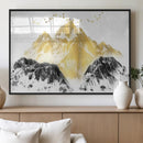 Golden Mountain Triptych Wall Art Canvas Print, Modern