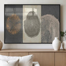 Boho Tree Ring Wall Art, Modern Minimalist Wood Grain
