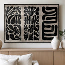 Canvas Print Wall Art Abstract Art Boho, Framed Boho Art