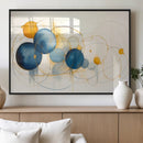 Geometric Blue Orange Abstract Wall Art Canvas, Geometric
