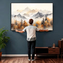 Abstract Mountain Wall Art | Misty Mountain Forest and