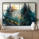 Watercolor Trees Forest Abstract Wall Art Canvas Print,