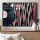 Vinyl Record and Album Collection Canvas Wall Art - Retro