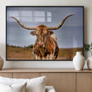 Texas Longhorn Wall Art Print, Framed Longhorn Cow Wall Art