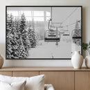 Winter Forest Wall Art Canvas Print – Framed Snowy Mountain