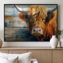 Highland Cow Abstract Canvas Wall Art – Bold Farmhouse