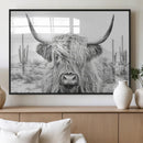 Rustic Charm | Cow Longhorn Black White Bighorn Wall Art