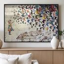Banksy Wall Art - Banksy Girl Butterfly Graffiti Wall Art