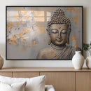 Abstract Buddha Statue Wall Art Canvas Print - Modern