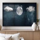 3 Piece Indigo Cloud Wall Art, Thunderstorm Moon Cloud by MyGreatCanvas | Canvas Wall Art Prints | Photo Prints & Wall Decor