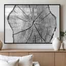 Rustic Tree Ring Wall Art Canvas Print – Framed and Ready to