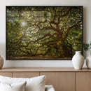 Ancient Angel Oak Tree Art Sunburst Canvas Print-