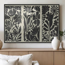 Modern Botanical Wall Art - Floral Black and White Canvas