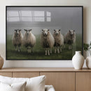 Flock of Sheep in a Mystical Fog – Pastoral Wall Art Canvas by MyGreatCanvas | Canvas Wall Art Prints | Photo Prints & Wall Decor