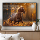 Running Horse Sunset Forest Wall Art Canvas Print