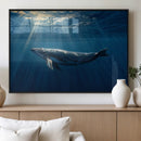 Whale under Ocean Wall Art Canvas Print