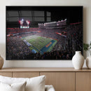 Ben Hill Griffin Stadium Night Game Triple Canvas Wall Art -