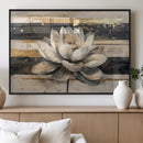 Abstract Lotus Flower Wall Art Canvas Print, Meditation Yoga