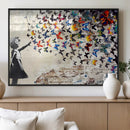Banksy Graffiti Wall Art Canvas Print: Girl Releasing