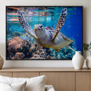 Underwater Sea Turtle Wall Art Canvas Print – Vibrant Ocean