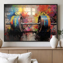 Weightlifting Barbell Art Triptych, Bold Abstract Fitness by MyGreatCanvas | Canvas Wall Art Prints | Photo Prints & Wall Decor