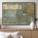 Push Pin World Map Canvas Print – Travel Tracker Wall Art