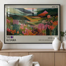 Yayoi Kusama Abstract Print, Vibrant Floral Mountain Art