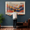 Yayoi Kusama Landscape Canvas Print, Vibrant Floral Mountain by MyGreatCanvas | Canvas Wall Art Prints | Photo Prints & Wall Decor