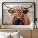 Vintage Scottish Highland Cow Cattle Art Print Farmhouse