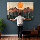 Sunset Mountain Landscape Canvas Wall Art Print - Nature