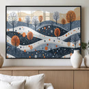 Abstract Winter Landscape Canvas Wall Art Print -  Large