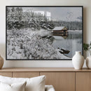 Winter Wall Art - Cabin by the Lake Canvas Wall Art - Serene by MyGreatCanvas | Canvas Wall Art Prints | Photo Prints & Wall Decor